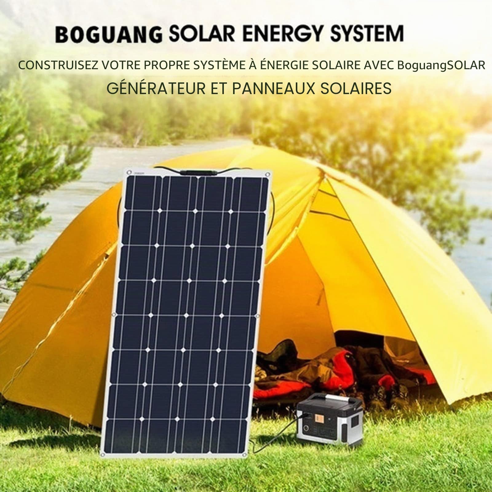 Panneau Solaire 400w-800w, Module Solaire Monocristallin Flexible 40a Contrôleur Charge, Kit indépendant du Réseau, Système Solaire Module Photovoltaïque pour Camping en Plein Air,2x400W