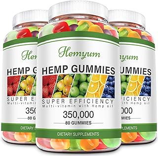 Hemp Gummies 3 Packs High Potency Pure Organic Supplement- for Sleep, Pain, Anxiety Relief - with Natural Hemp Oil Extract Edible Gummy Vegan, Non-GMO