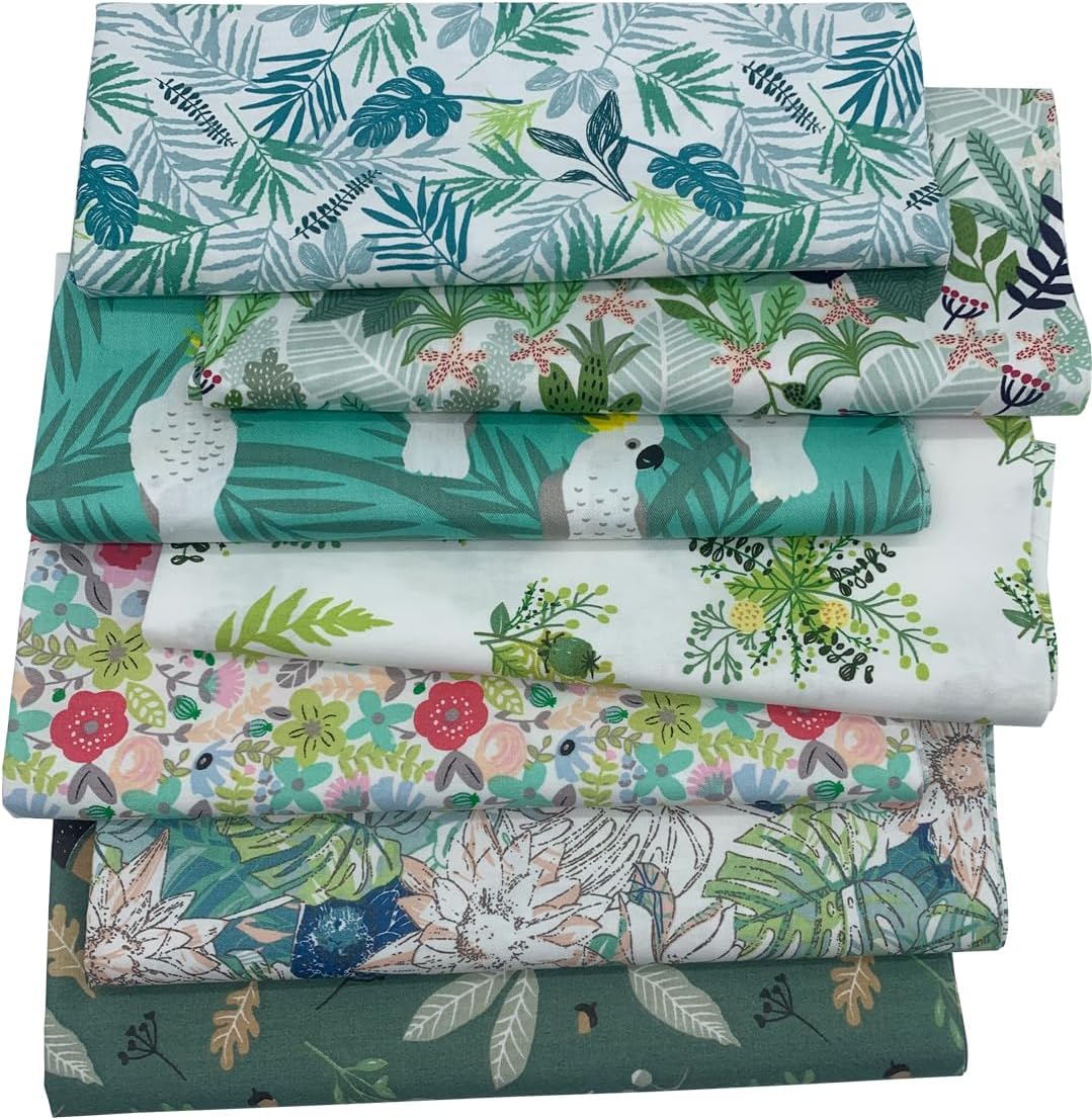 Set of 7 Cotton Fabrics 50 x 45 cm Cotton Sewing Fabric for Patchwork DIY Sewing Crafts (Art-7-a)