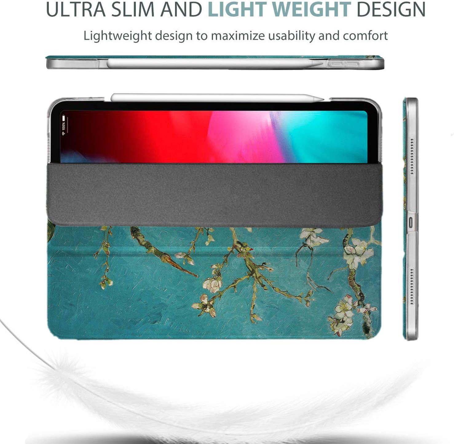 DuraSafe Cases for iPad PRO 11 Inch 2 [ Pro 11 2nd 2020 ] Generation MY232LL/A MXDC2LL/A MXDE2LL/A MXDG2LL/A MY252LL/A MXDD2LL/A Ultra Slim Smart Auto Sleep/Wake Printed PC Cover - Blossom
