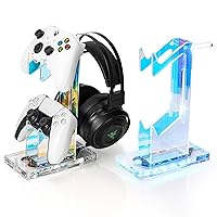 Vista 13 de OAPRIRE Headset and Controller Stand, Space-Saving 2 Tier Game Controller Holder, Acrylic Controller and Headset Stand for Desktop, Universal Design