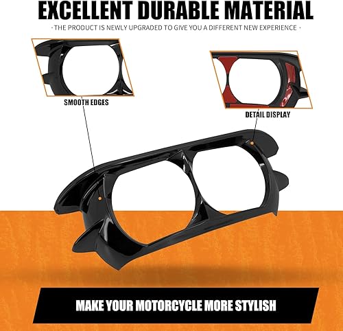 Miniatura 3 de Cubierta para faros delanteros de motocicleta, bisel para Harley Touring Road Glide 2015-2024 (negro)