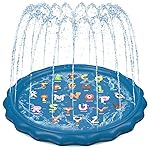 Jasonwell Splash Pad Sprinkler for Kids 60 Splash Play Mat Outdoor Water Toys Inflatable Splash Pad Baby Toddler Pool Boys Girls Children Outside Backyard Dog Sprinkler Pool for Age 1 2 3 4 5 6 7 8 9
