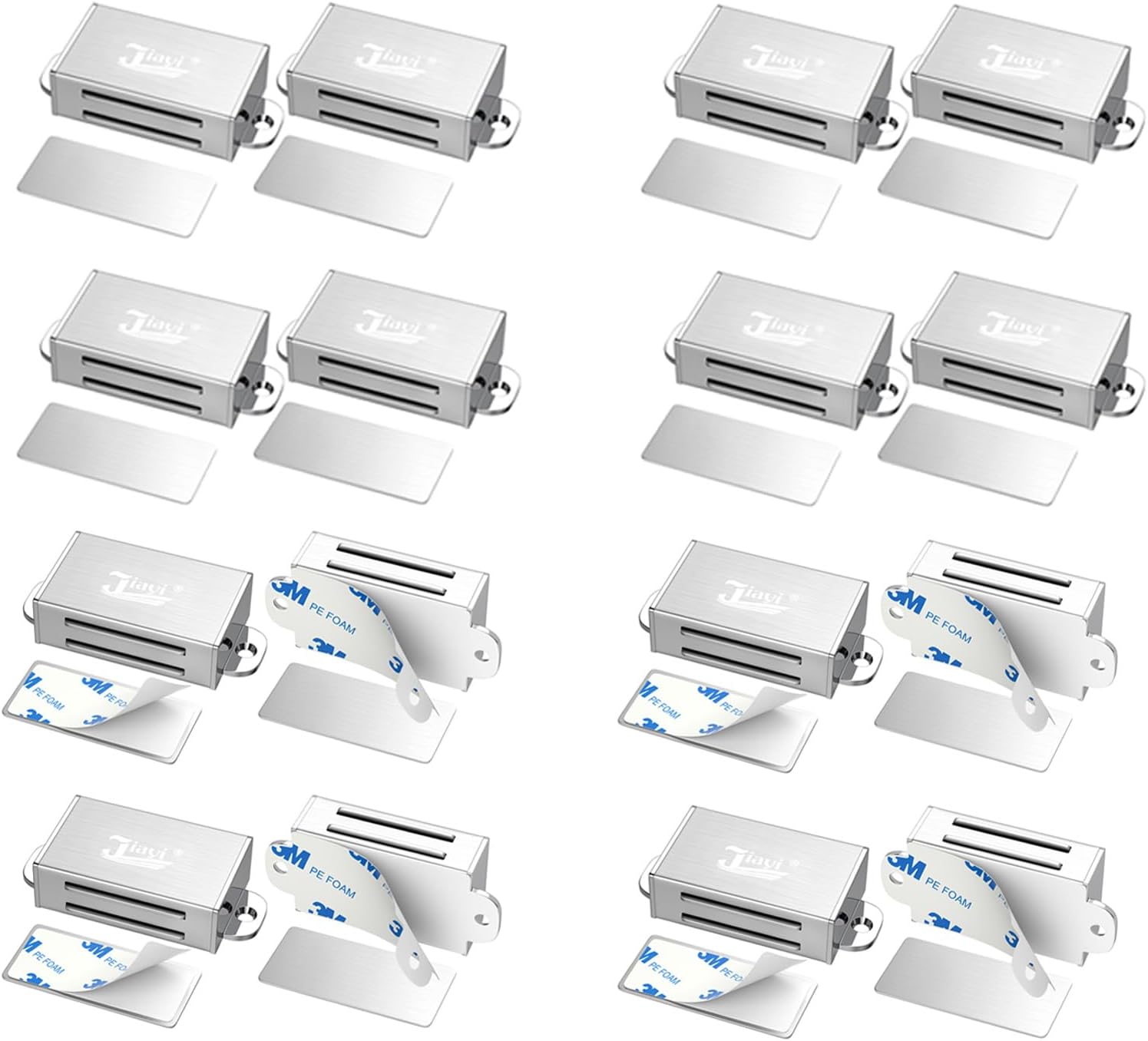 Cabinet Magnetic Catch Jiayi 16 Pack Magnetic Door Catch Self Adhesive Cabinet Door Magnet Latch Stainless Steel Magnetic Cabinet Latch for Kitchen Magnetic Catch Closet for Drawer