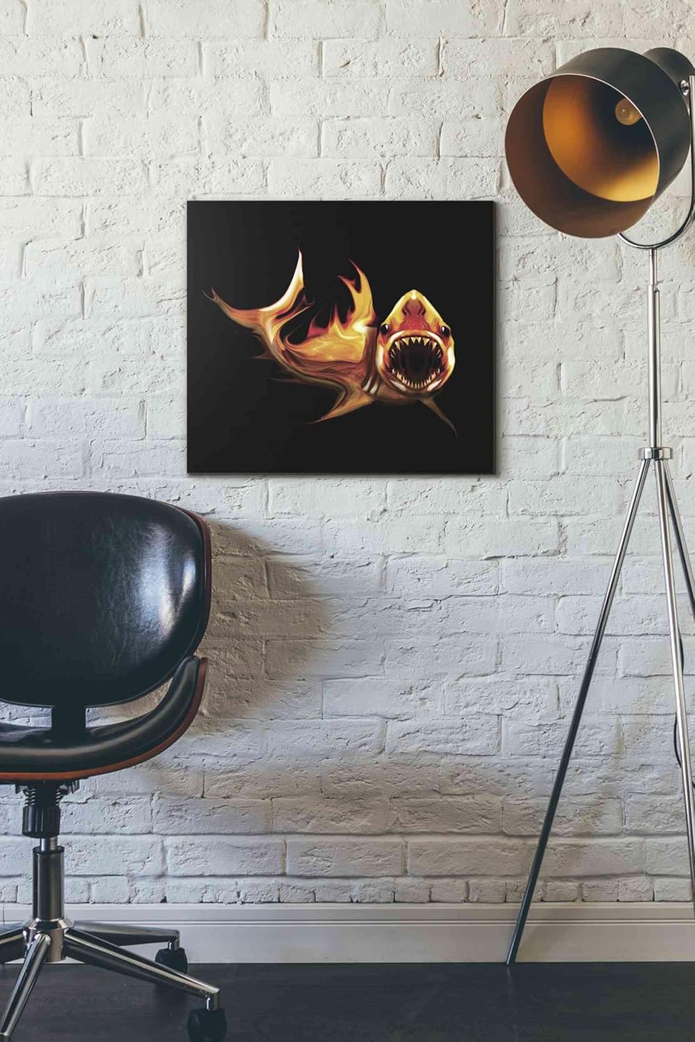 Epic Graffiti 'White Shark' by Michael StewArt, Canvas Wall Art, 12"x16"