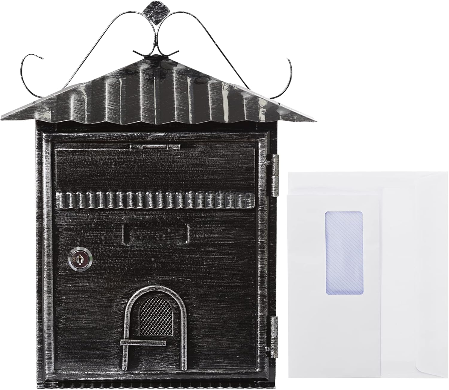 Domus 2204 Letterbox in Wrought Iron, Brushed Black
