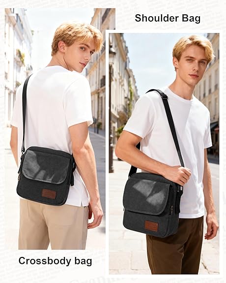 Small Crossbody Bag for Men,Canvas Messenger Shoulder Bags
