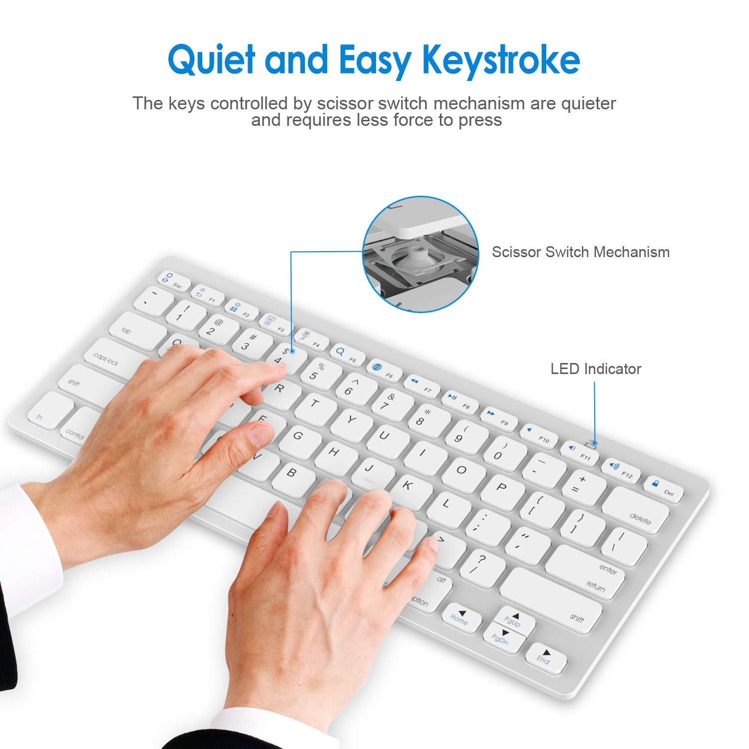 Aidashine Bezprzewodowa Klawiatura Bluetooth Przenośna Koreańska, Klawiatura do iPada 10.2/10.9/10,5, PC, laptopa, Smart TV, tabletów z Androidem, smartfon, koreański