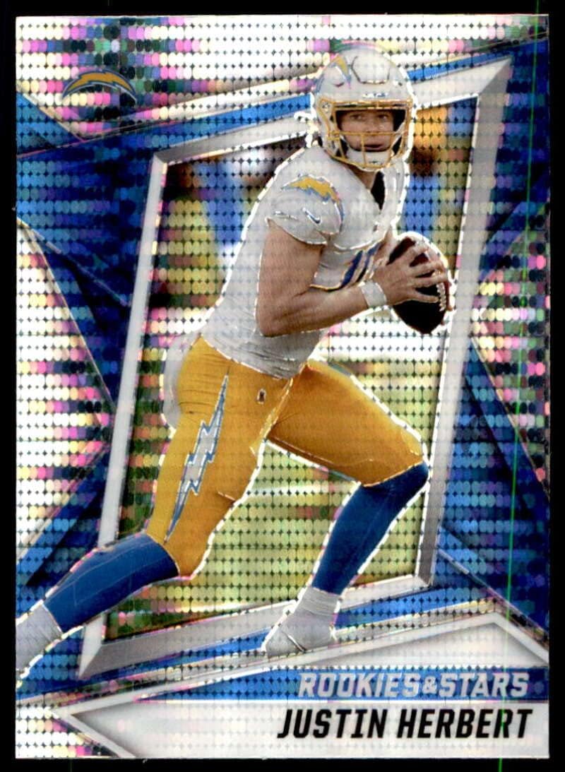 2021 Panini Rookies and Stars Pulsar Prizm #75 Justin Herbert Los Angeles Chargers (Silver Holo Refractor) NFL Football Card NM-MT