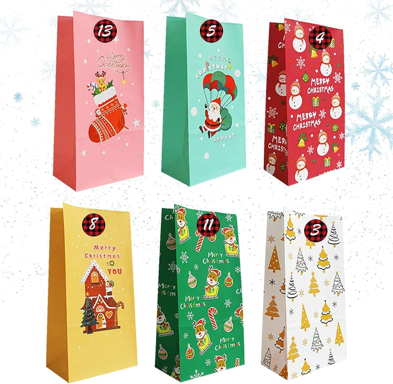 Amazon | クリスマス グッズ バッグ紙 | アドベントカレンダー紙袋