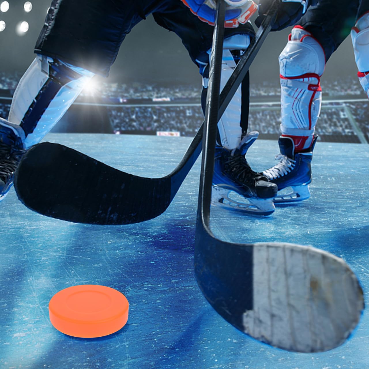 VANZACK Hockey Pucks - Set di 3 palline da hockey regolabili in PVC, per allenamento e competizione, per interni ed esterni, 2 pollici (arancione)