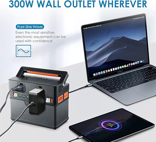 Miniatura 3 de ALLPOWERS Banco de energía portátil de 78000 mAh con salida de CA cargador portátil de 300 W con cargador inalámbrico batería de respaldo de 288 Wh