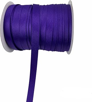 Heyiwell 55Yards Double Fold Satin Bias Tape 1/2" Inch Bias Binding Tape for Sewing,Hemming,Quilting,Piping,Cheongsam Decoration,Clothing Seaming,Purple