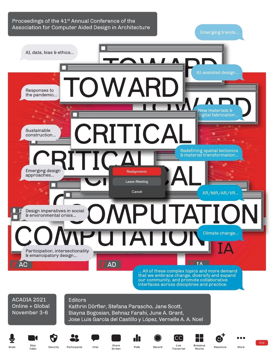 ACADIA 2021 Toward Critical Computation: Livre de design architectural et CAO paramétrique