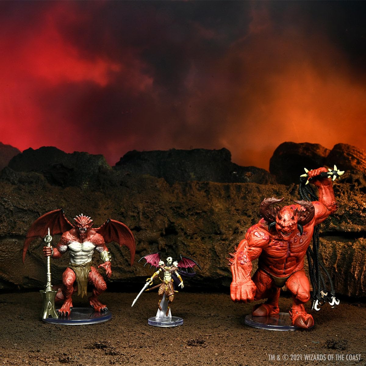 WizKids Dungeons And Dragons Icons of The Reamms, Archdevils - Hutijin, Moloch, Titivilus, DND Miniatures