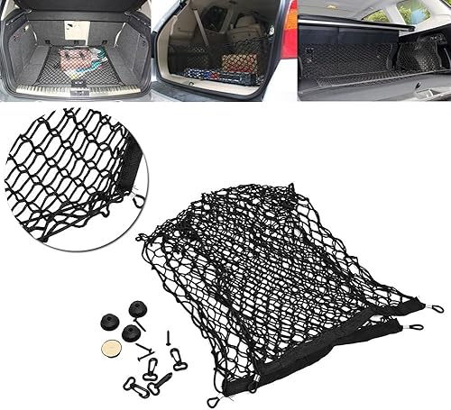 Red de carga para coche para la parte trasera del coche, 35.4 x 15.7in, red de carga universal con 4 ganchos para la mayoría de los tipos de