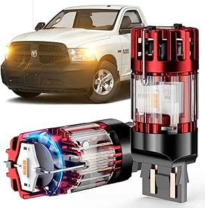 1999-2016 Ford F-350 Front Turn Signal Light 3157 LED Bulb Amber Yellow/White, 16K(Non-polarity - Foto 8