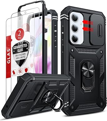 LeYi for Galaxy A54-5G Phone Case Military-Grade Shockproof, Black