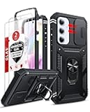 for Galaxy A54-5G Phone Case: Samsung Galaxy A54 5G Case with 2 X Screen Protector, Slide Camera Cover & Military-Grade Samsung A54 Case Shockproof para Cell Samsung A54 5G Case, Black