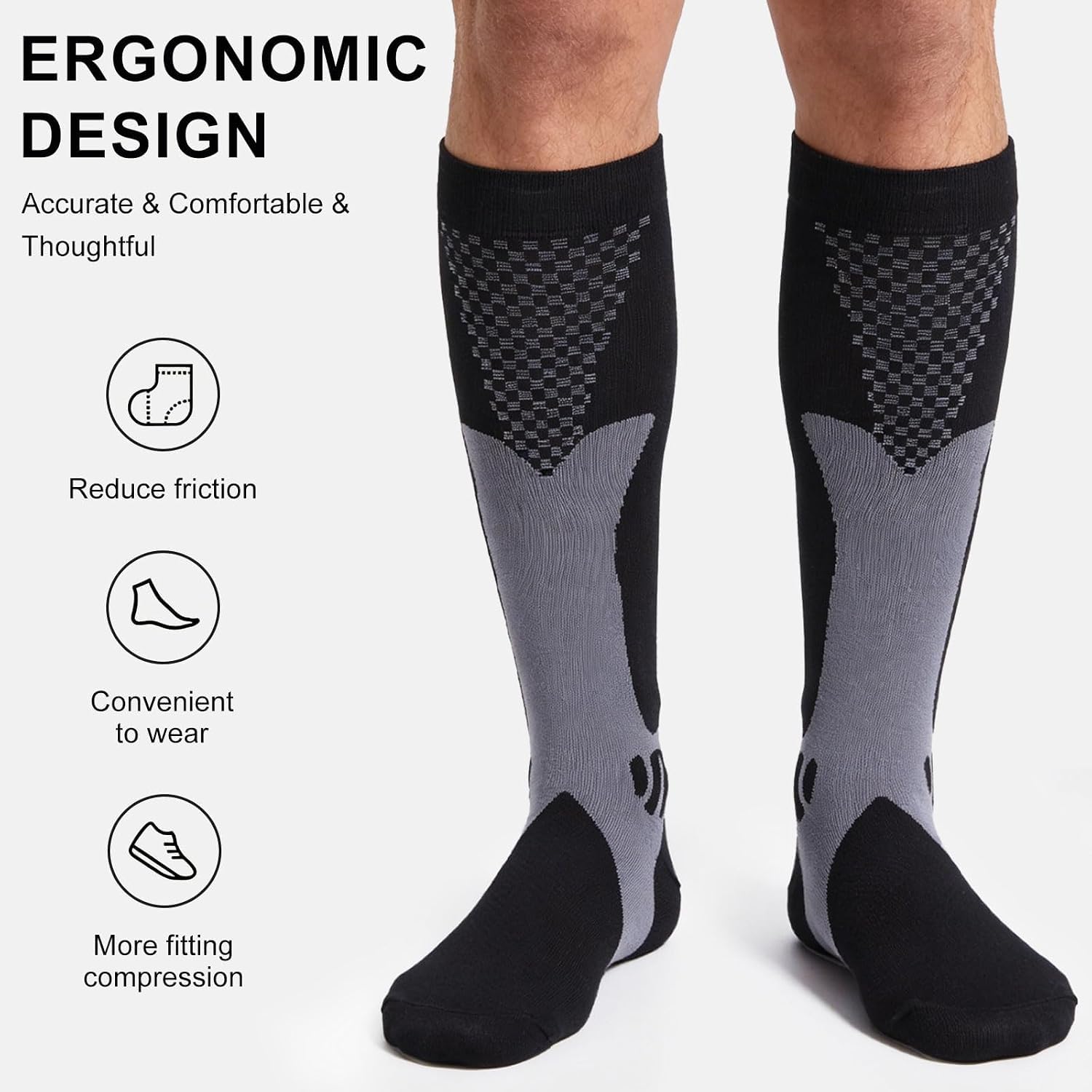 Chaussettes de compression (3 paires) pour homme Circulation 20-30 mmhg Bas de compression médicale