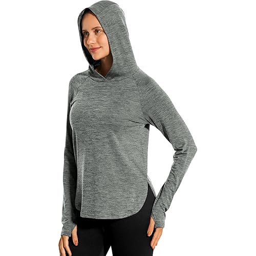 HODOSPORTS Womens UPF 50+ Sun Protection Hoodie Long Sleeve Shirts Running Hiking Outdoor UV Shirt with Thumb Holes