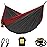 Wise Owl Outfitters Hammock for Camping Single Hammocks Gear for The Outdoors Backpacking Survival or Travel - Portable Lightweight Parachute Nylon SO Charcoal & Red