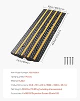 Vista 7 de Rampa de entrada de goma para coche VEVOR, 1 paquete de 4 pies de largo, rampas de pendiente de perfil bajo resistentes, 2.6'' de elevación