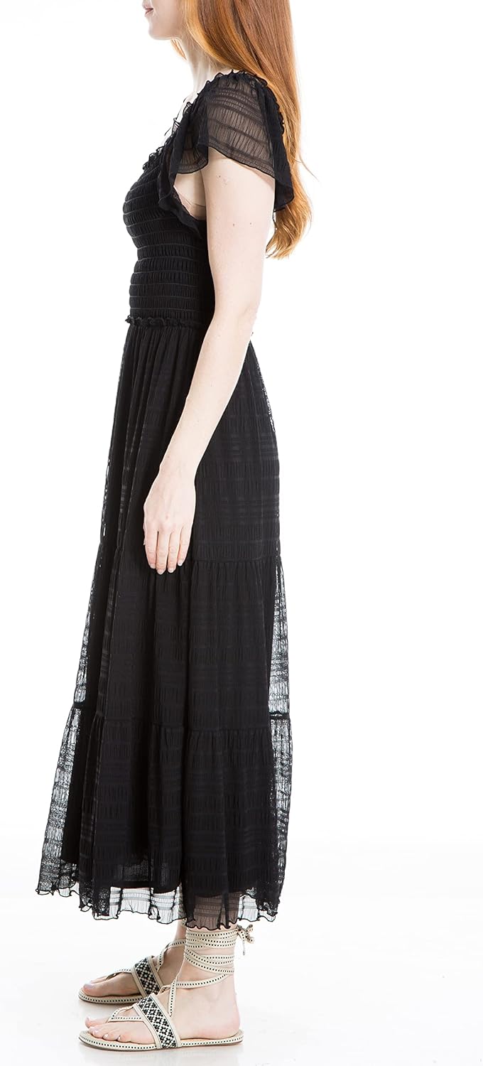 Max Studio Womens Flutter Sleeve Smocked Midi Dress - Image 2