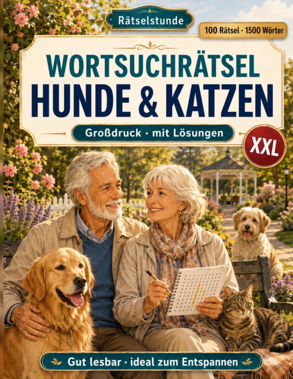 Wortsuchrätsel Hunde & Katzen: 100 Themenrätsel mit Lösungen – Großdruck (Rätselstunde)