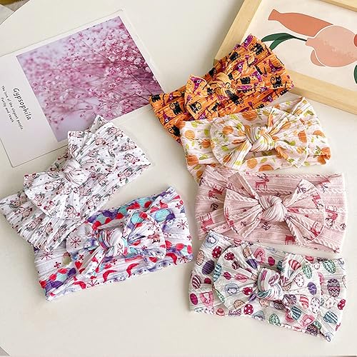 Miniatura 8 de 6 bandas de nailon para el pelo de Navidad para niños pequeños, diademas y lazos para bebés para niños, frescas, dulces, suaves, elásticas,