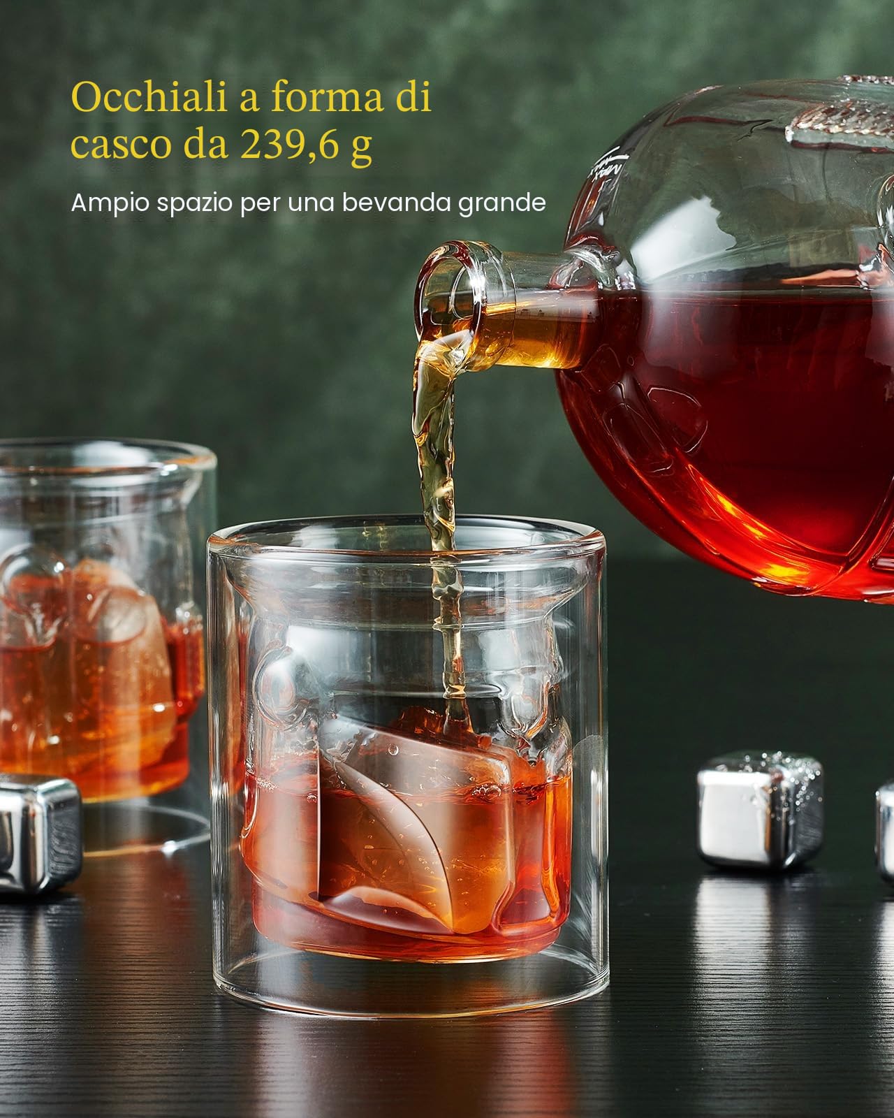 The Wine Things Set di decanter per whisky con 2 bicchieri per uomo e papà, regalo unico per marito, fidanzato, fratello, idee regalo per Natale, anniversario, compleanno, accessori per bere per casa