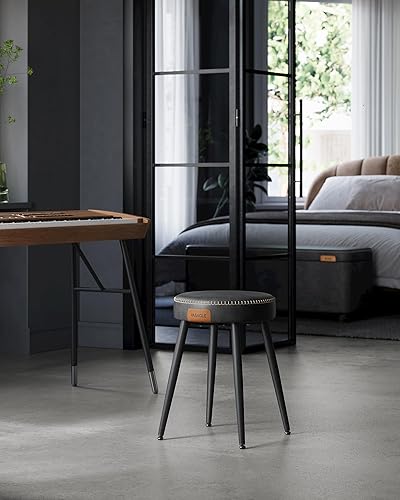 Miniatura 6 de VASAGLE Colección EKHO - Silla de comedor, taburete de cocina tapizado, taburete de tocador, cuero sintético con costuras, 19 pulgadas de alto,