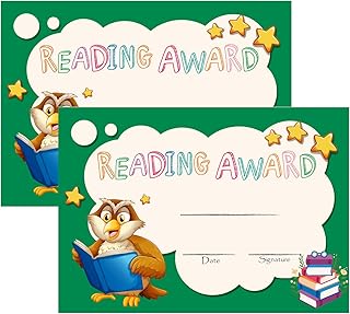 50 PCS Reading Achievement Recognition Certificates 8.5×11 Inch Certificate of Award for Children,Teachers and Students, Parents and Children Back to School,Home Study Supplies