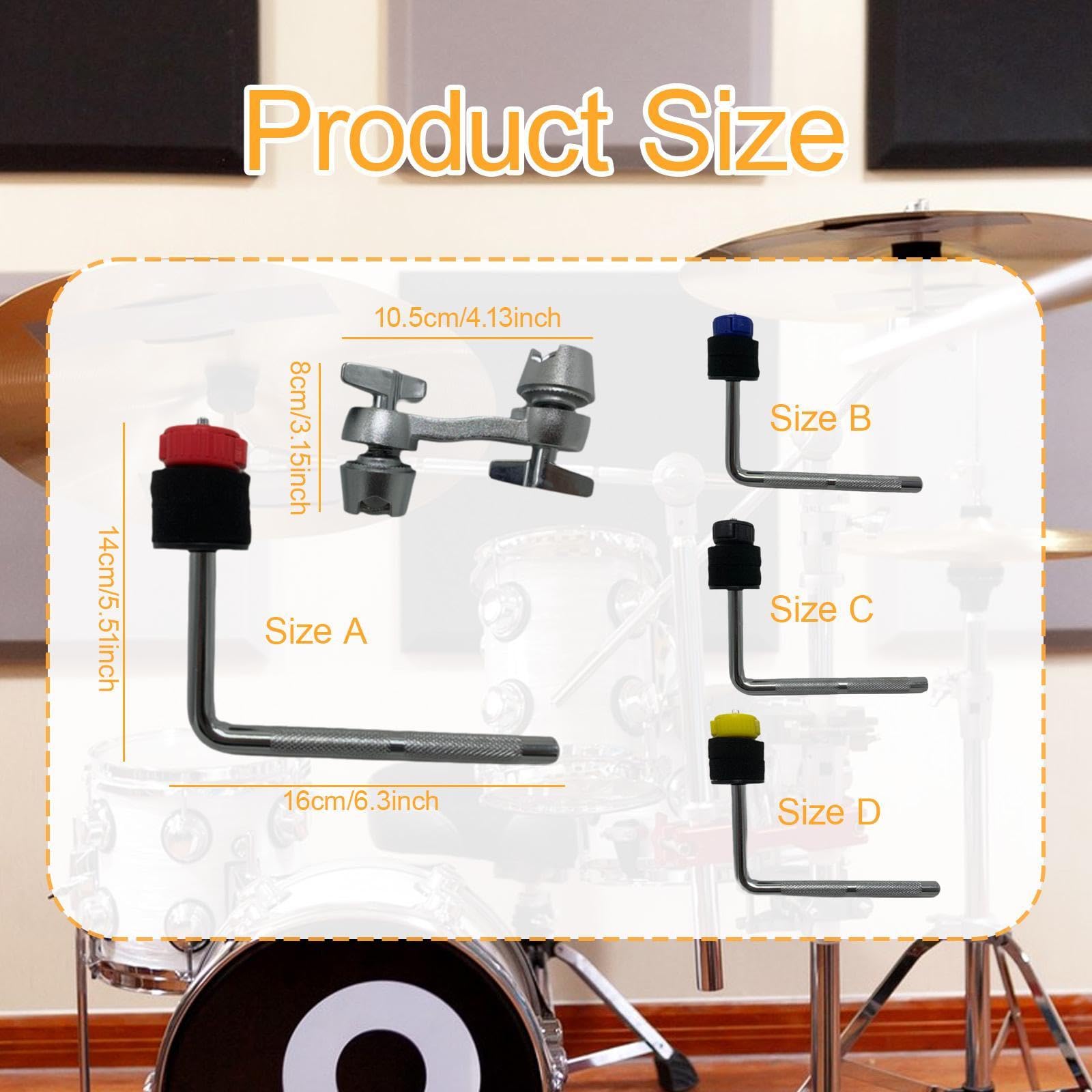 DYNWAVE Drum Set Mounting Clamp L Rod Adjust Clamp Hardware High Performance Cymbal Arm Drum Parts for Orchestra, Blue