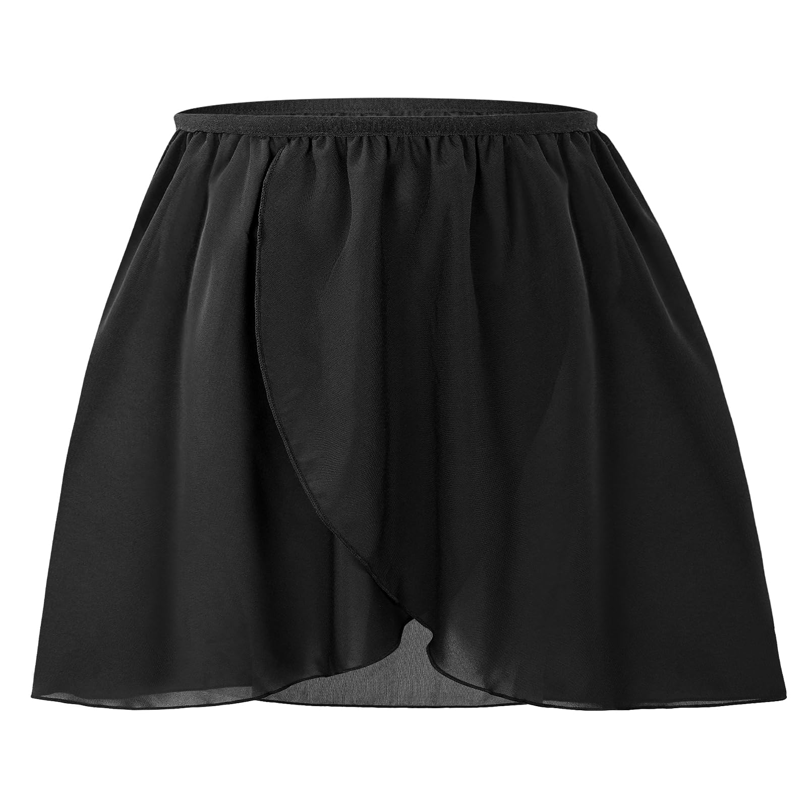 DiULi Falda de Danza Ballet para Niña, Falda Corta Gasa de Baile, Faldas Cruzada de Ballet, Faldas de Bailarina Niñas con Cintura Elástica para Patinaje Artístico, Gimnasia y Latino — view 9