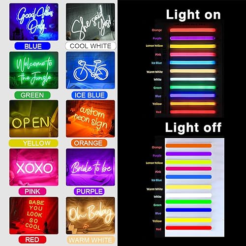 Miniatura 5 de Letreros de neón para decoración de pared, luz LED personalizada con nombre para pared, habitación, decoración de cumpleaños, boda, fiesta feliz,