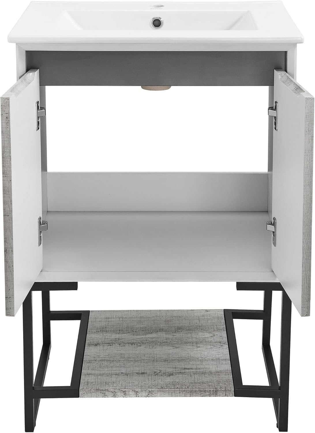 Swiss Madison Marseille 24 Single, Two Doors, Open Shelf Bathroom Vanity