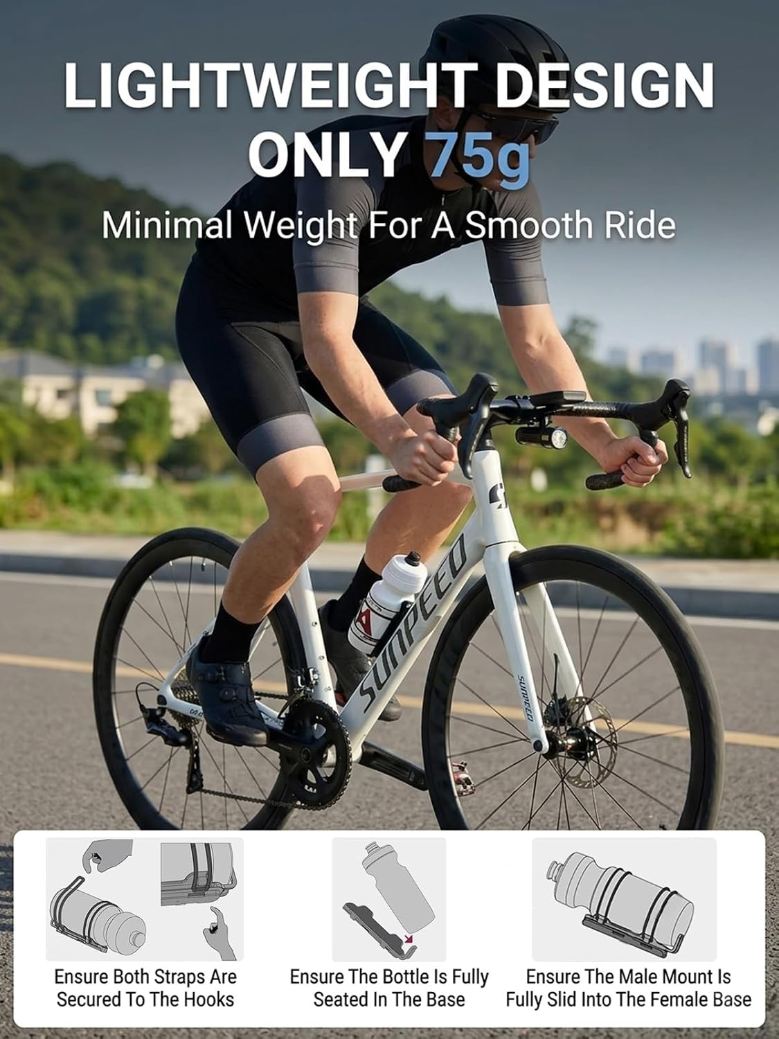 Magnetic Bike Water Bottle Holder | Quick-Release Mount with Dual Lock Magnets & Buckles, Adjustable Fit for MTB, Road Bikes, E-Bikes, Scooters