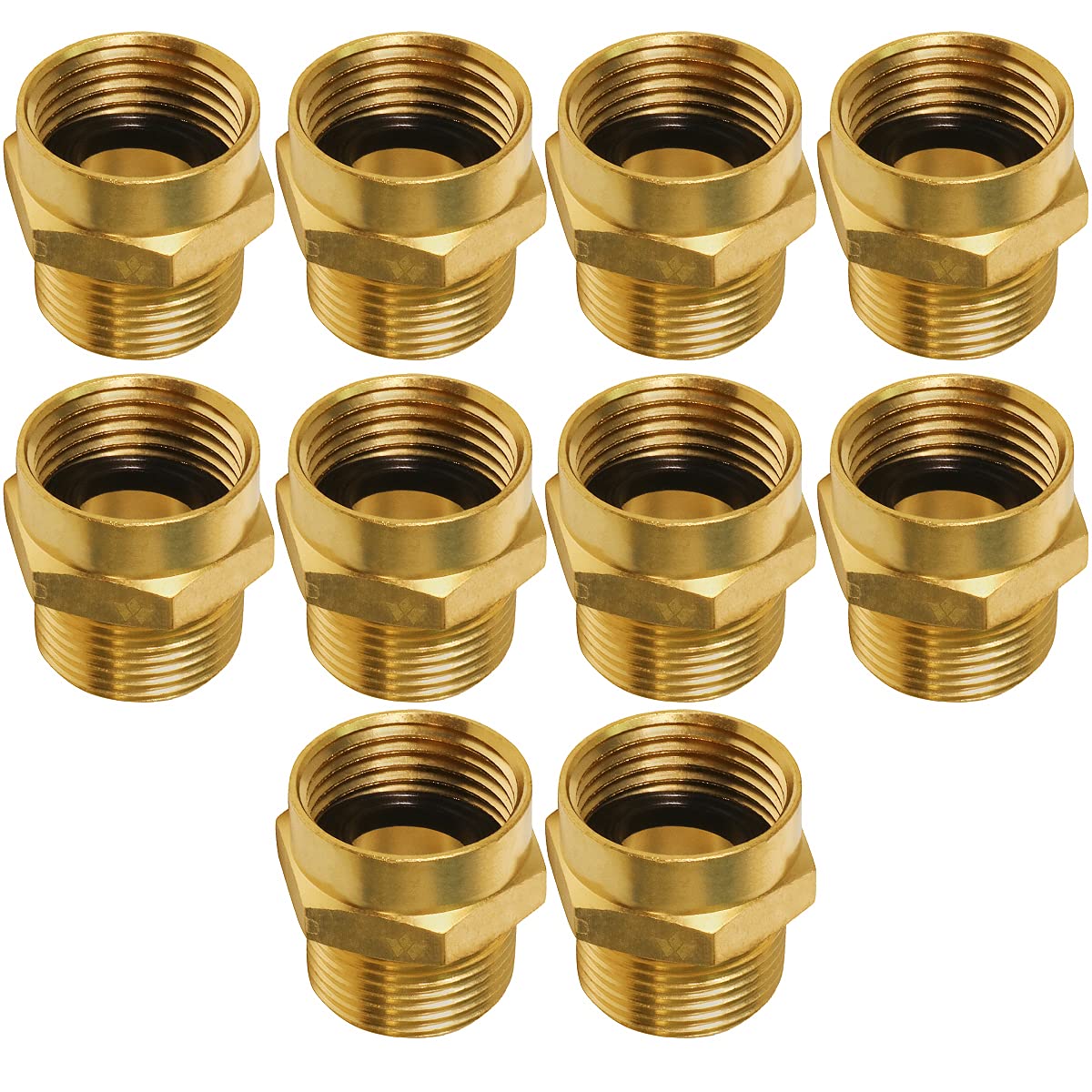 H57-5656-NL Female Garden Hose Adapter, 3/4 FH x 3/4 MIP Brass Lead-Free 10 Pack