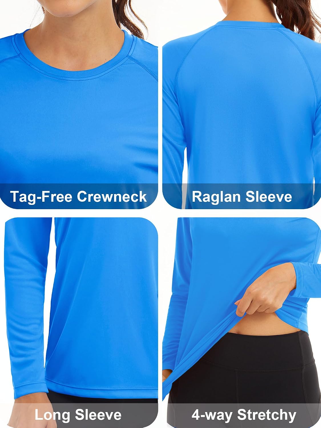  Women's Long Sleeve Shirts UPF 50+ Sun Protection Shirts for Hiking Fishing Workout Rash Guard thumbnail