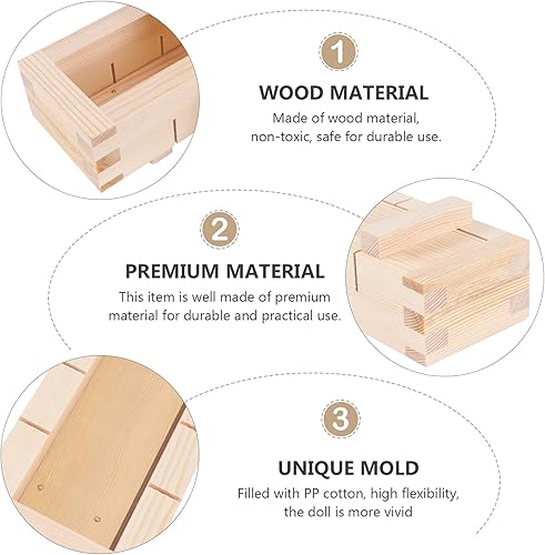 Miniatura 8 de Cabilock - Molde rectangular para sushi, 1 juego de moldes para arroz, diseño de sushi