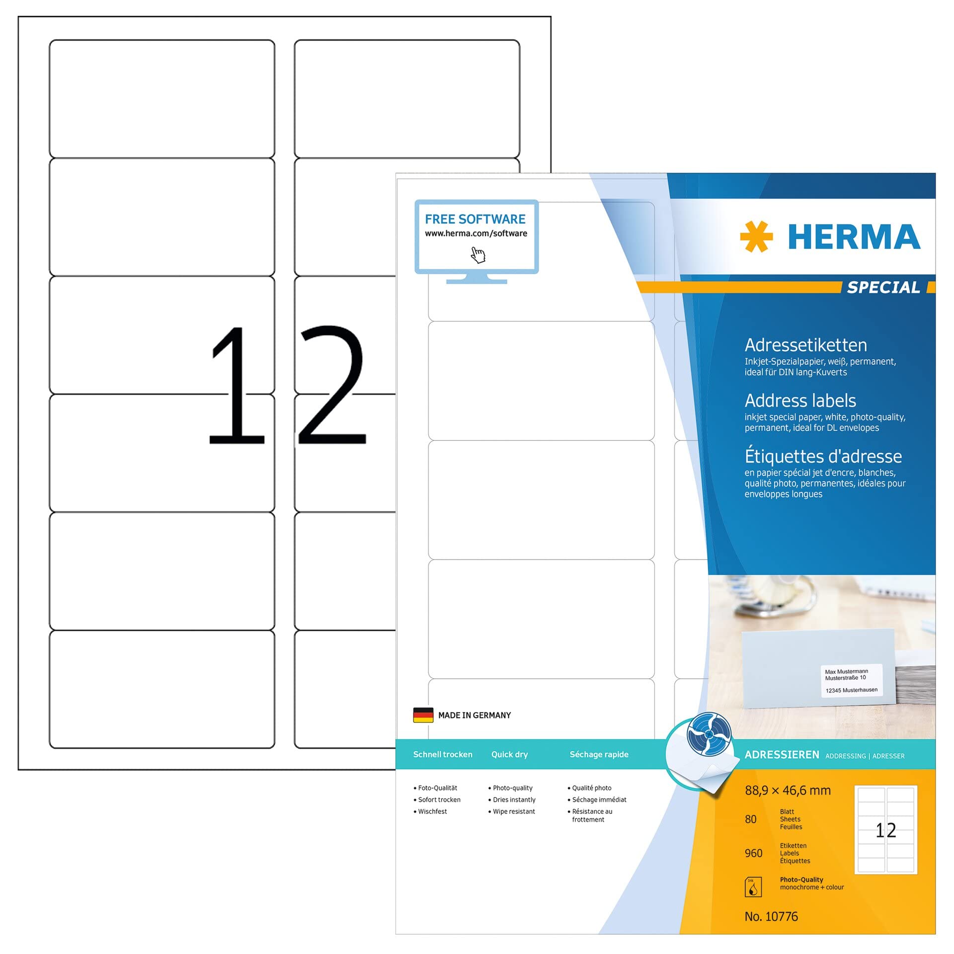 etichette indirizzo herma 80 pezzi bianche stampabili