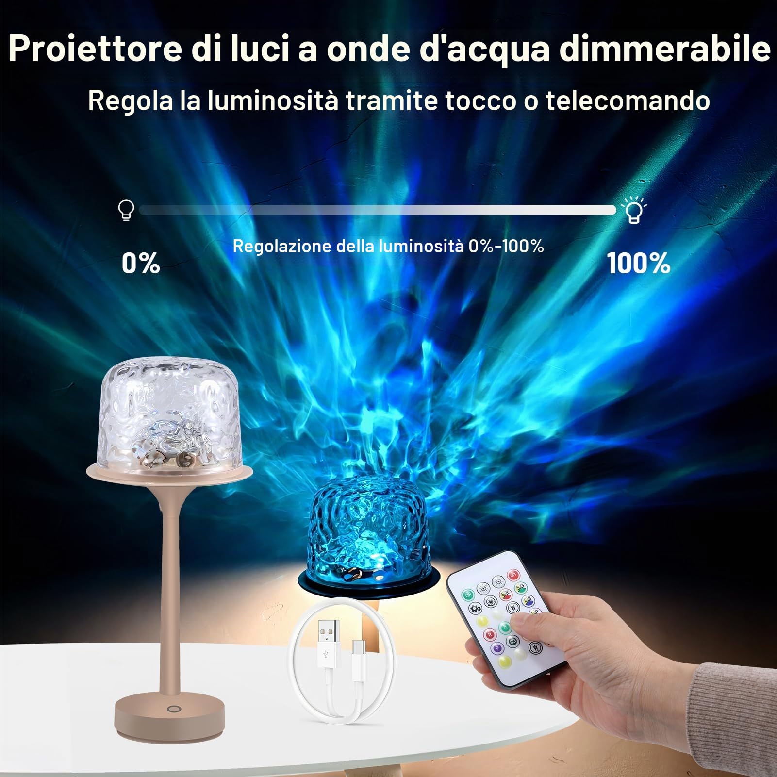 PAIRIER Proiettore Galattico Onda Oceano 16 Colori con Telecomando | Luce Sensoriale, Luce Notturna Soffitto, Per Bambini, Per Camera da Letto