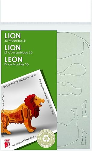 Miniatura 2 de Lion - Kit de rompecabezas europeo 3D arte y manualidades, kit de modelo