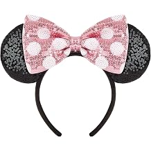 Handmade Sparkly Mouse Ears Headband | Upgraded Wide Band |All-Day Comfort