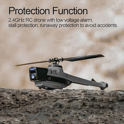 Miniatura 3 de Helicóptero de control remoto, helicóptero RC con cámara 1080P, despegueaterrizaje con una tecla, mini helicóptero con localización de flujo óptico