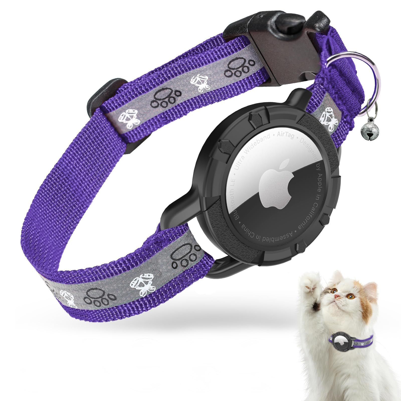 Collier pour chat Airtag idéal pour suivre votre animal en extérieur jour et nuit