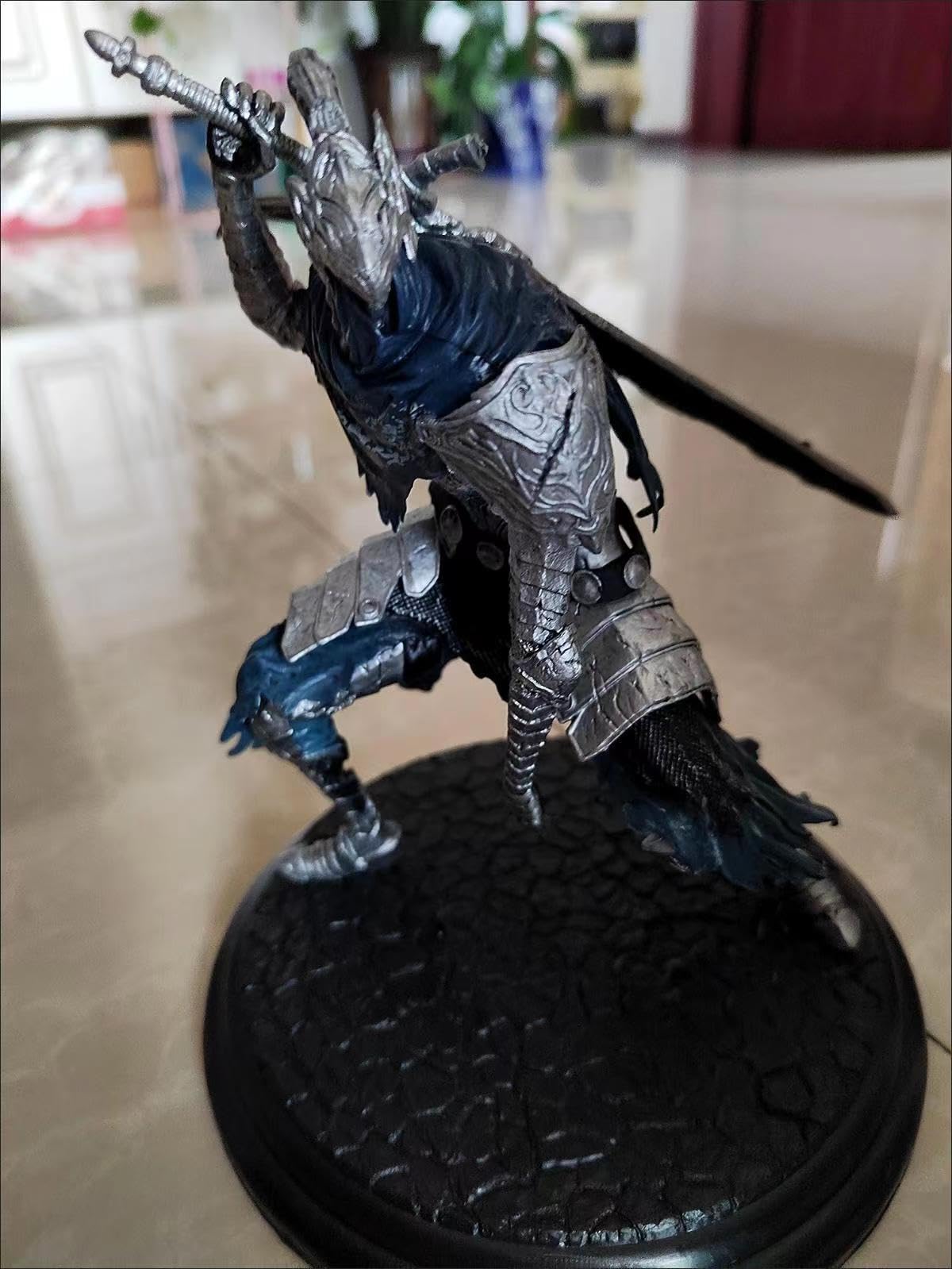 Ognisko Led Czarna Rycerz Faraam Figurka Rzeźba Artorias Solaire Abysswalker Figurka Prezent (C)