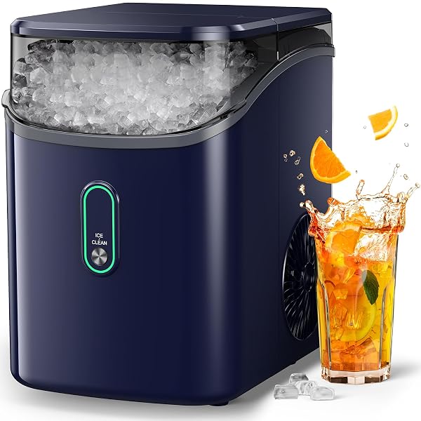 Silonn Nugget Ice Maker Countertop, Pebble Ice Maker with Crushed Ice, One-Click Operation Ice Machine with Self-Cleanin