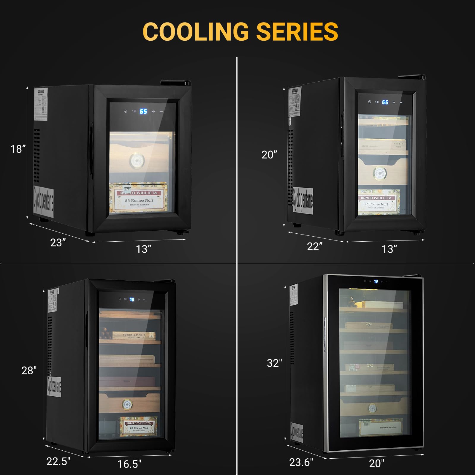 Snapklik.com : Cigar Humidor Cabinet 200 Count, 3 In 1 33L Electric Humidor